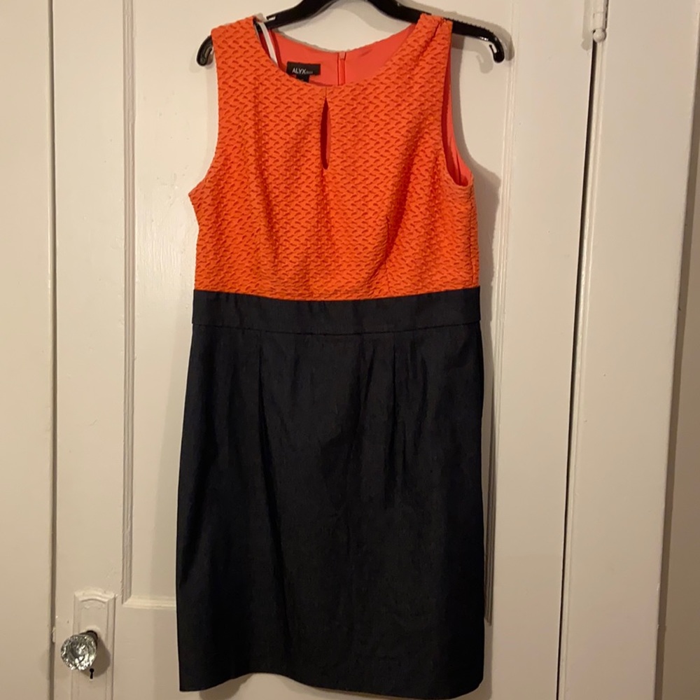 Coral/denim style dress